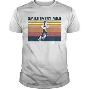 Running Smile Every Mile Vintage Retro Shirt
